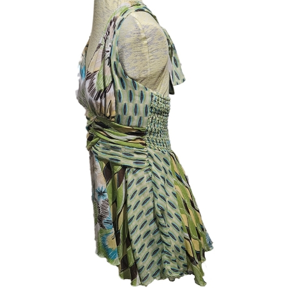 Bisou Bisou Multi Color Halter Top with Waist Shirred Waist Size Medium - Picture 3 of 11